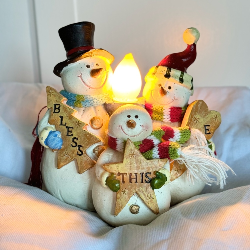 Christmas Lighted Winter Wonderland Snowman Family